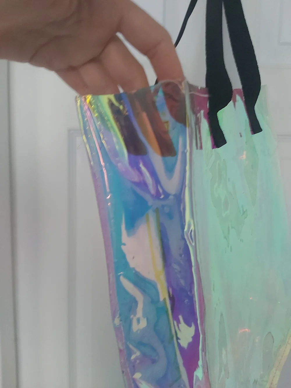 MAC Cosmetics Iridescent Holographic Tote Bag in Multi - Picture 4 of 11